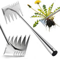 Upgraded Weed Puller Tool, 4-Tooth Stainless Steel Manual Weeder, Garden Weed Remover Tool for Vegetable Gardening Backyard Farm Planting & Weeding
