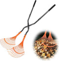 Leaf Grabber Rake with Long Handle,Metal Leaves Rakes,Lightweight Leaf and Grass Picker Upper,Leaf Collector for Lawn & Yard Shrub Cleanup.
