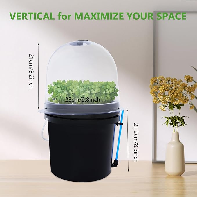 Hydroponics Seedling Cloning System Kit, 8 Holes Cloning System Aeroponic Propagation Kit, Fog Seedling Box, Soilless Hydroponic Equipment for Indoor Outdoor Garden Vegetables