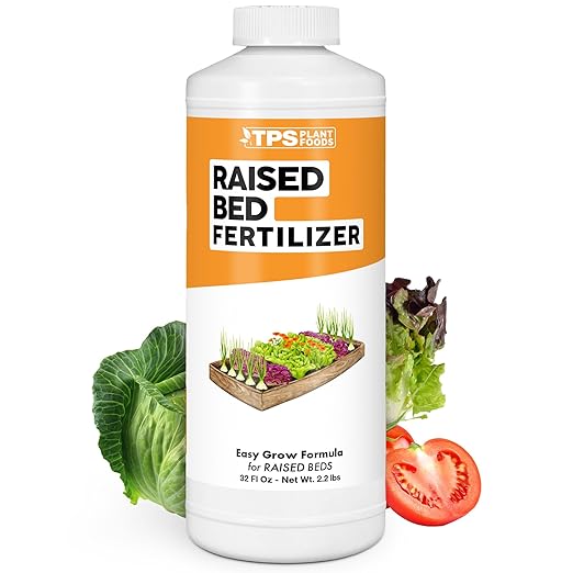Raised Bed Fertilizer – Liquid Plant Food for Higher Garden Yields, Strong Root Development & Healthy Vegetable Growth, 32 oz