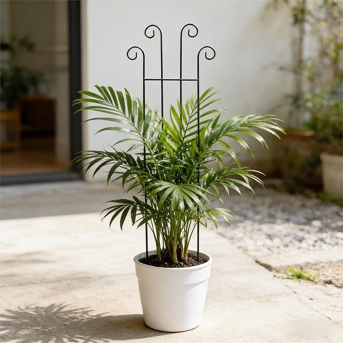 32.6inch Plant Trellis for Pot Climbing Plants Indoors & Outdoor, Garden Trellis for Potted Plants, Rust-Proof Metal Sturdy Yet Gentle Climbing Stakes Support for Ivy Pothos Hoya Monstera (2pcs)
