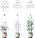 Blulu Plant Trellis for Climbing Plants Indoor 3 Pack Stackable Outdoor DIY Metal Trellis for Potted Plants 15.7 Inch Small Honeycomb Garden Trellis for Vines Clematis Wisteria Houseplant(Black)