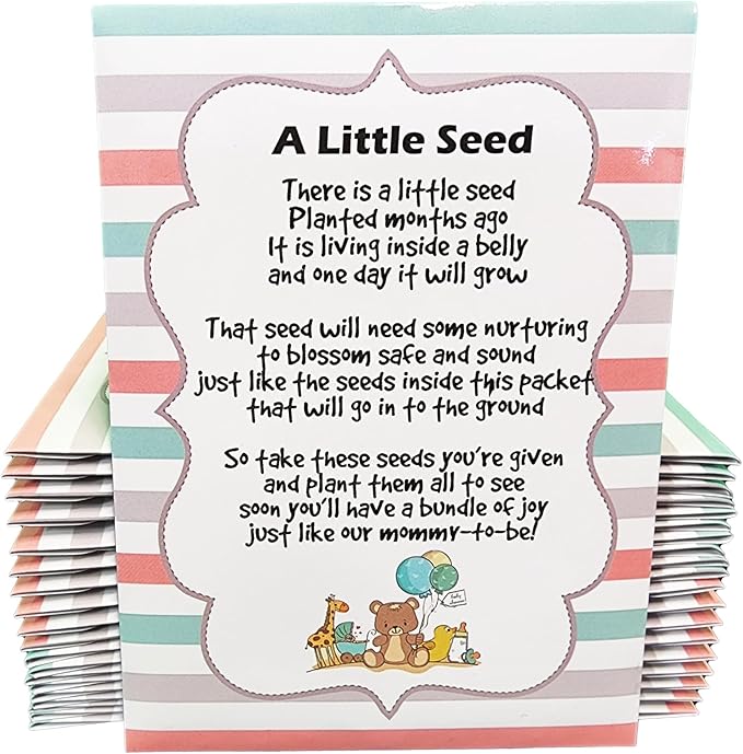 Mommy to Bee Seed Packets | Girl or Boy Baby Shower Favors for Guests | 20 Wildflower Seeds Packets | Pre-Filled | Bouquet Wildflower Mix | Non-GMO Seeds | Gender Neutral | Oh Baby | Gifts (Neutral)