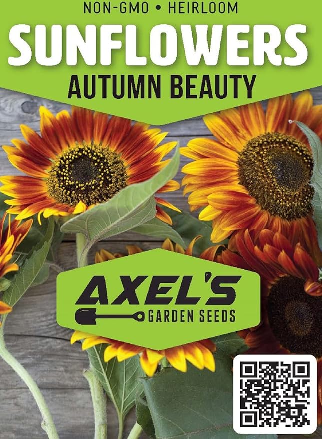 Sunflower Seeds for Planting - Plant & Grow Autumn Beauty Sunflower Mix in Your Home Outdoor Garden - 25 Non GMO Heirloom Seeds - Full Planting Packet with Instructions, 5 Packets