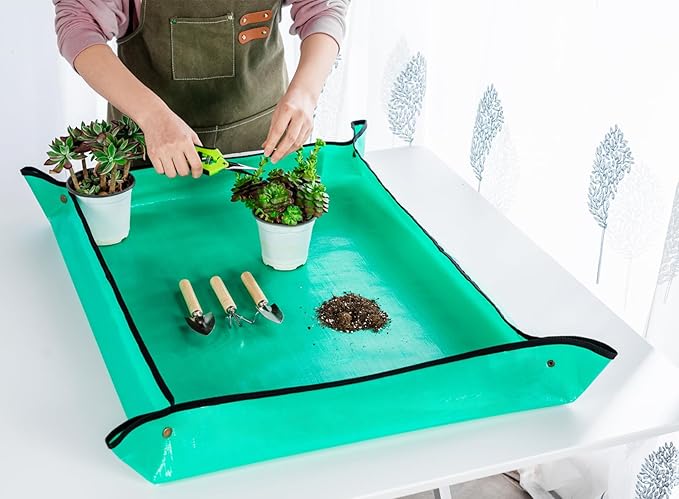 Josteve Plant Repotting Mat, 5Pcs Succulent Tools Mini Garden Small Gardening Tools Indoor, Pruning Shear Gardening Scissor, Hand kit for Bonsai, Cactus, Fairy, Houseplant Transplanting, Seedling