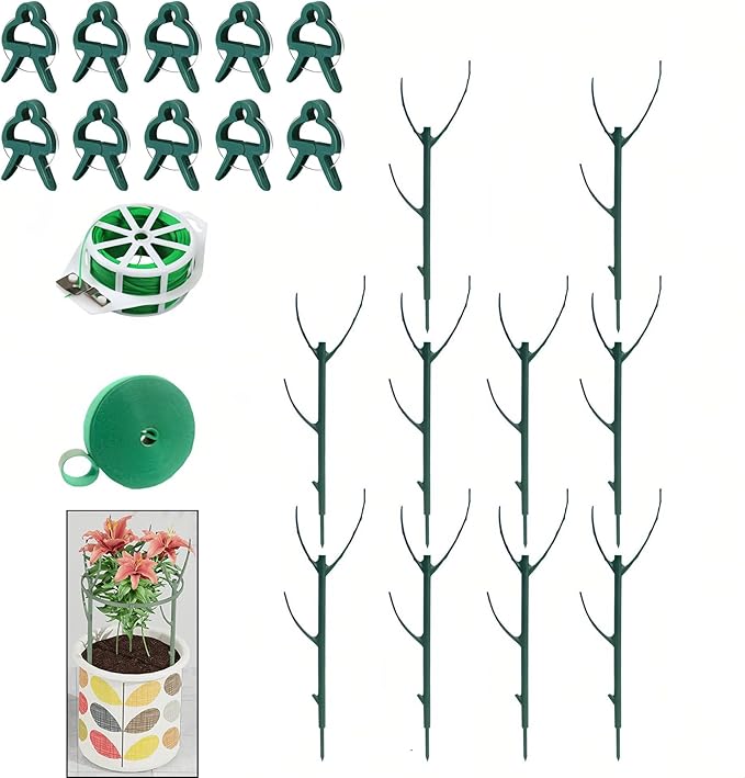 10 pcs Stackable Plant Support Stakes Plant Support Stakes Stackable Monstera Plant Support Adjustable Plant Support Pole,for Vine Training&Stem Stabilization,Monstera,Pothos,Philodendron (#1)