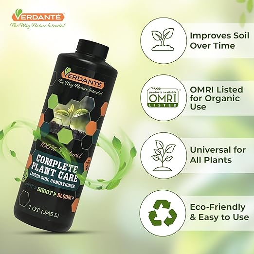 VERDANTÉ Complete Plant Care Liquid Soil Conditioner – Improve Lawn & Garden Health - Versatile Soil Conditioner for Lawns & Gardens - Simple Lawn and Garden Solutions - 2 Qt.