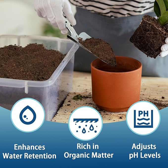Sphagnum Peat Moss for Plants 1qt, Organic Garden Growing Soil Amendment and Media for Flowers, Vegetables, Herbs, Orchid, Indoor Houseplant