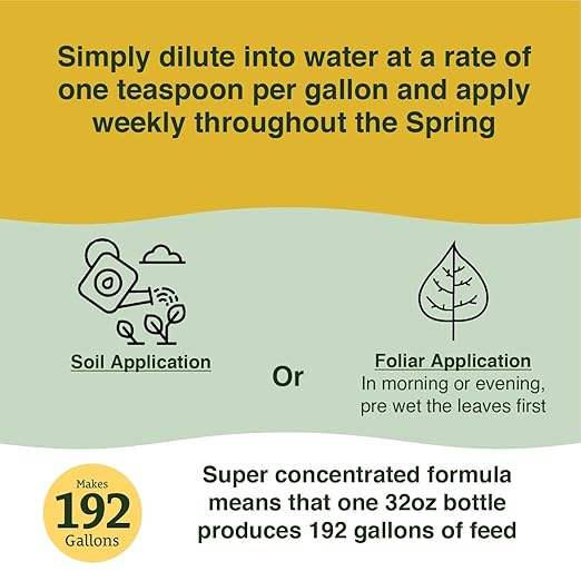 Farmer's Secret Spring Booster Fertilizer 32oz - Super Concentrated 8-16-8 Formula - Formulated for Spring Application on All Types of Plants - Perfect Blend of Nutrients for Early Season Development