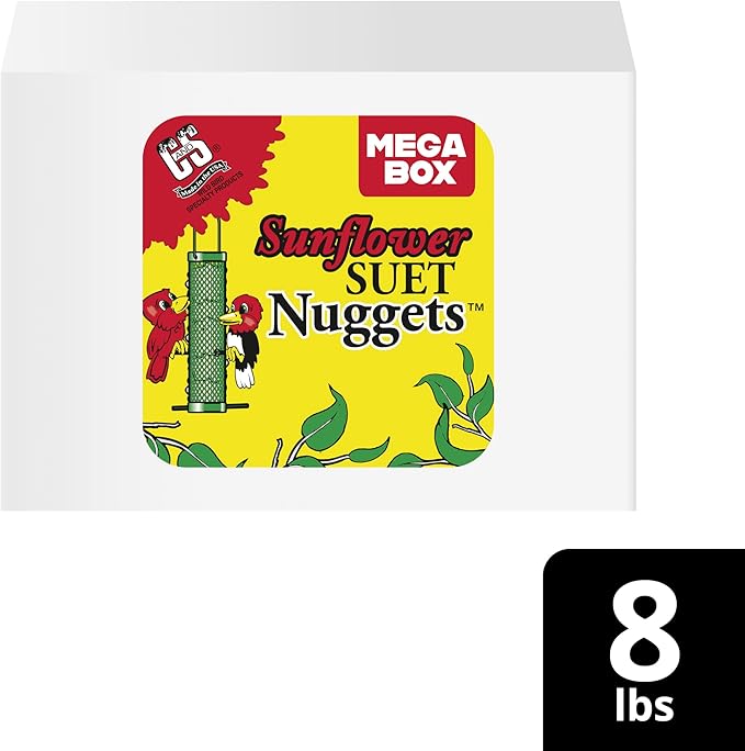 C&S Sunflower Suet Nuggets, Wild Birds Food For Woodpeckers, Chickadees, Nuthatches, and More, 8 Pounds