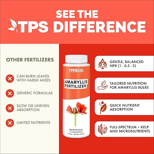 Amaryllis Fertilizer – Liquid Plant Food for Bigger Blooms, Stronger Bulb Development & Vibrant Flower Color, 8 oz