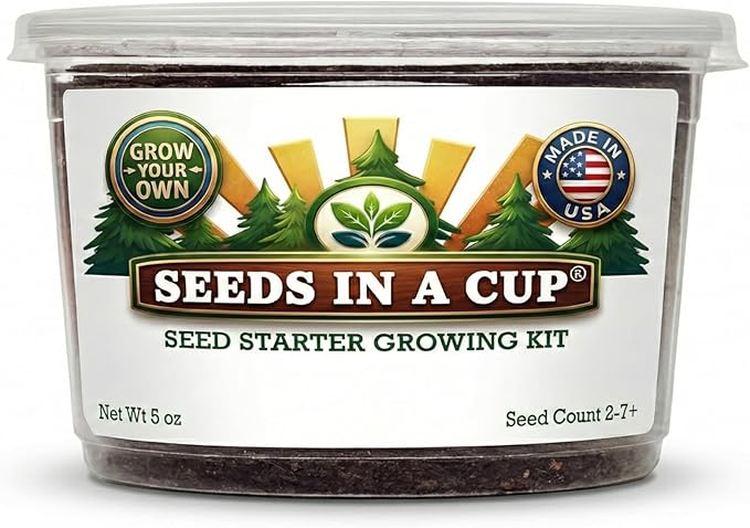 Seeds In A Cup Spearmint Grow Kit – Indoor Herb Garden Starter Set with Non‑GMO Spearmint Seeds, Soil & Cup – Easy Spring Planting Gift for Beginners, Kids & Home Kitchens