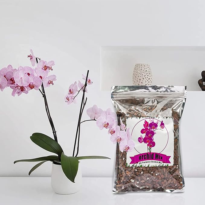 All Purpose Soil Potting Mix - Orchid Bark & Organic Perlite for Plants - All Natural Soil Media Has Good Drainage for Planting or Orchid Repotting (1 qt)