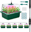 Starter Kit Tray with Grow Light, Adjustable Humidity Drainage, 6Pack Germination with Transparent Domes for Vegetables, Succulent Plant seedlings,Starting Greenhouse[Energy Efficiency Class A+++]