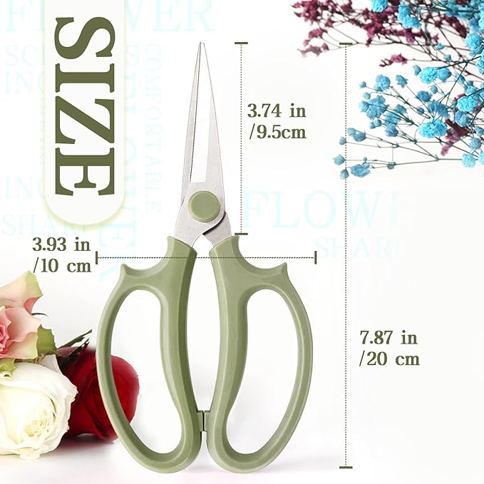 3Pcs Garden Flower Scissor,Floral Scissors Pruning Shears,Stainless Steel Flowers Scissors with Comfortable Grip Handles,Premium Garden Clippers for Flower Arrangement,Gardening Tool