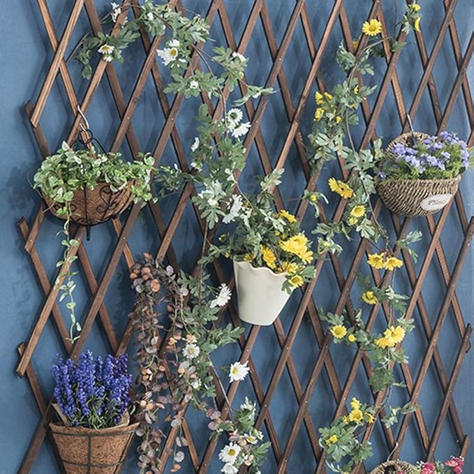 CALIDAKA Wooden Expandable Plant Trellis for Climbing, Hanging & Wall Decor