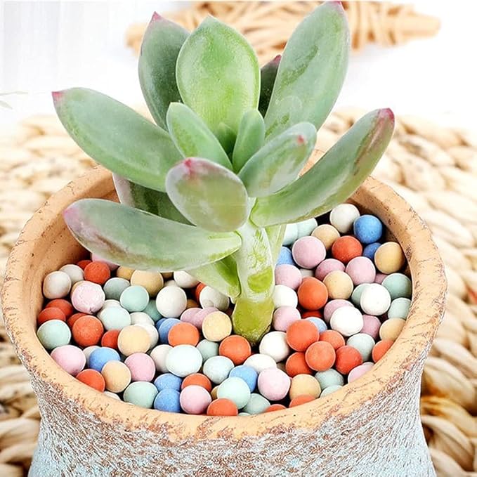 Garden Soil,Clay Pebbles Gardening Ceramsite Orchid Rocks Drainage Water Purification Ceramsite Decor Cultivation Soil Stone Horticultural Grade for Soil Hydroponics Aquaponics,2LBS
