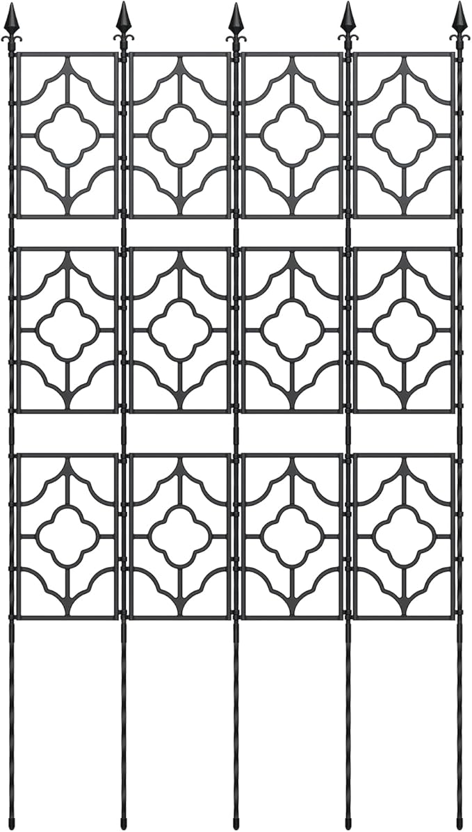 Housolution 64.57×33.58in Garden Trellis for Climbing Plants Outdoor, Plant Trellis Frame with Plastic Coated Iron Tubes for Vines Flowers Vegetable, Plant Climbing Frame Indoor Outdoor