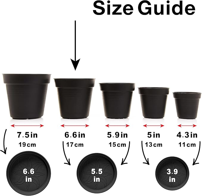 Mintra Home Garden Pots 4pk - Flowers, Herbs, Plants, Indoor, Outdoor, Colorful, Wholesale, Bulk (Light Green, 17cm Diameter (6.6in))