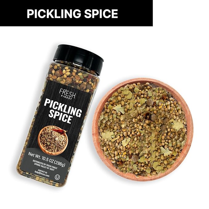 Fresh Finest Pickling Spice – 10.5 oz Pickling Spice Mix for Canning Pickles – Premium Mixed Spices with Intense Flavors – Ideal Seasoning Mix for Homemade Canned Pickles