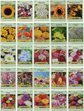 Flower Seed Set - Flower Varieties of Non-GMO & Heirloom Premium Seeds for Planting - Sunflower, Marigold, Lavender, and More! (25, Set 1)