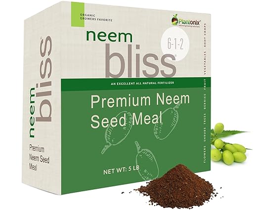 Neem Seed Meal (5lbs) - Organic Neem Cake for Plants - OMRI-Listed Fertilizer for Plants, Vegetables, Lawns, & Gardening - 100% Natural & Renewable Garden Fertilizer Rich in Vitamins and Nutrients