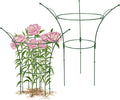 2 Pack Peony Cages and Supports Cages 13" D x 22.8" H Sturdy Metal Support Frame for Peonies & Roses Natural Bouquet Shape Garden Stakes for Outdoor Plants Flowers Ornamental (Green)