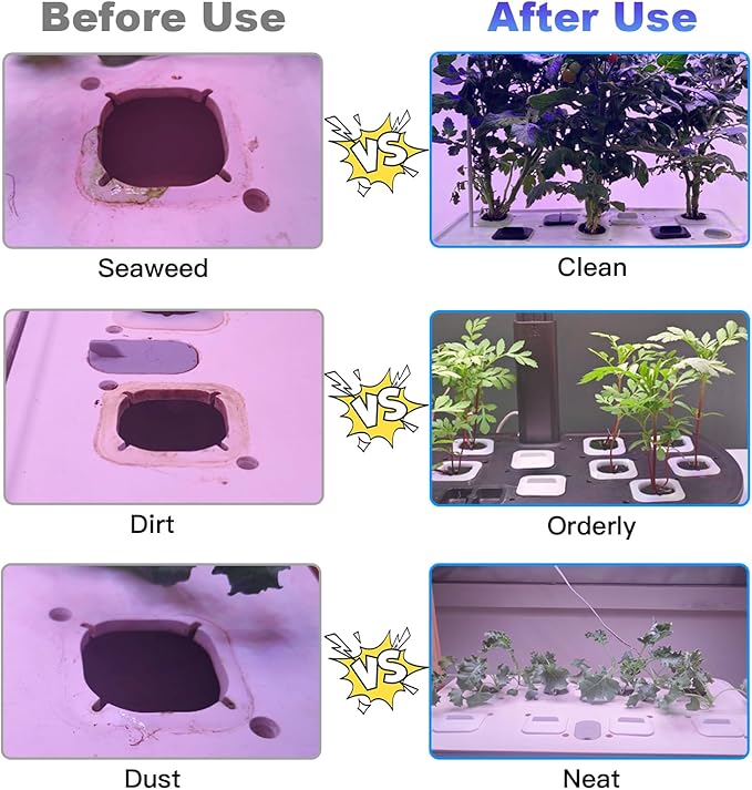 Plant Spacer Kit Compatible with Idoo, LYKO, QYO for Square Seed Pods, Grow Plant Deck Openings for Indoor Hydroponic Growing System, Square Spacer Cover Lid Accessories, Square (Black, 12Pack)