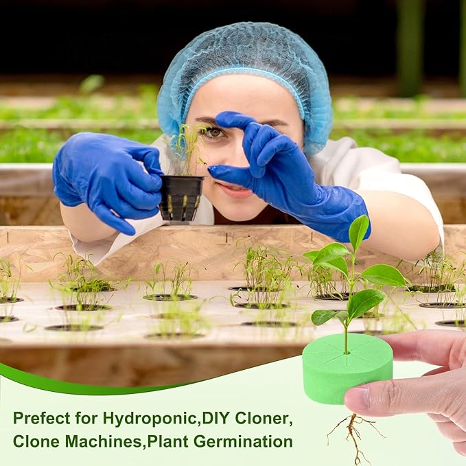 30-Pack Cloning Collars Inserts, Hydroponics Sponge Systems Cloning DIY Foam Cloner Inserts Fits 2" Net Pots for Hydroponic/DIY Cloner/Clone Machines/Plant Germination [Green]