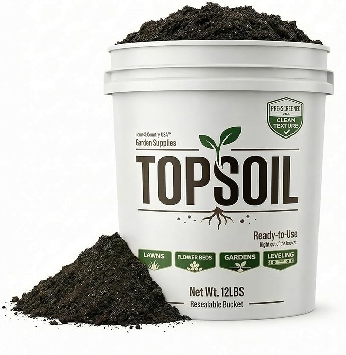 All Purpose Top Soil Pail, Garden Potting Soil Indoor Plants Mix and Potting Soil Outdoor Plants, Versatile Potting Mix for Flowers Vegetables Shrubs and Landscaping (12 lb)