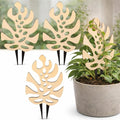 Junkin 3 Pcs 11.2 Inch Wooden Monstera Leaf Trellis, Indoor Climbing Plant Support for Potted Plants Pothos Ivy Hoya Vines, Small Garden Stake for Houseplants