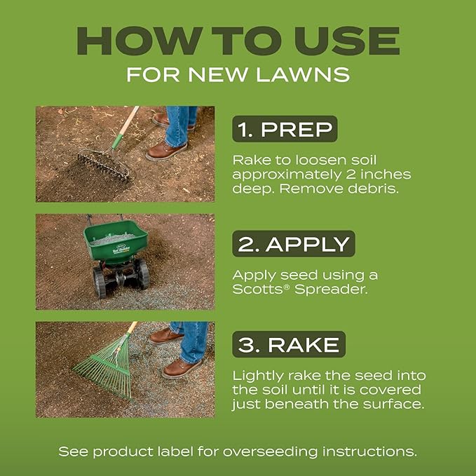 Scotts Turf Builder Grass Seed Tall Fescue Mix Durable to Resist Harsh Conditions with Root-Building Nutrition, 2.4 lb.