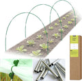 RIFNY 18 PCS Garden Hoops for Raised Beds, Greenhouse Hoops Kit Long Grow Tunnel for Row Cover, Rust-Free Fiberglass Garden Support Poles for Insect Mesh Netting Freeze Plant Cover (Green)