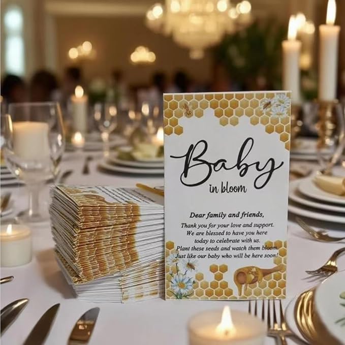 100Pcs Baby in Bloom Seed Packet Wildflower Baby Shower Self Adhesive Envelopes, Small Paper Coin Envelopes Items Stamps Storage Packets for Flower Vegetable Seeds Garden Wedding Gift(Yellow*100PCS)