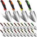 12 Pcs Garden Shovel Aluminum Alloy Heavy Duty Trowel Small Digging Shovels Metal Hand Trowel Spade with Soft Handle for Garden Lawn Yard Planting Tool (Wide Shovel,Yellow,Green,Orange,Red)