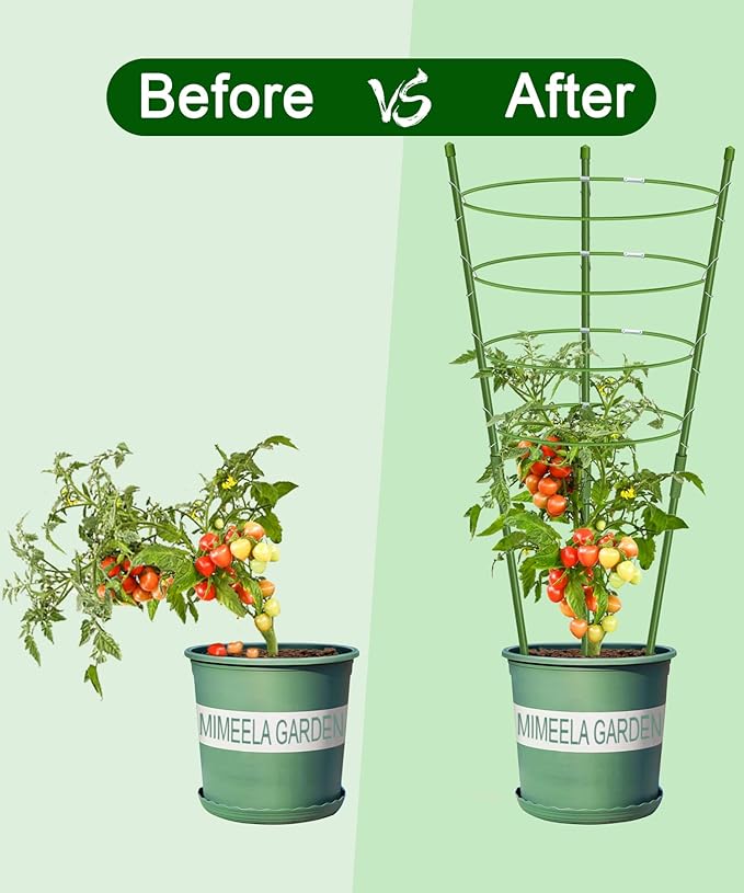 4 Pack Garden Plant Support Tomato Cage, Upgrade 36" Trellis for Climbing Plants, Plant Support Cage Trellis Kits (36")
