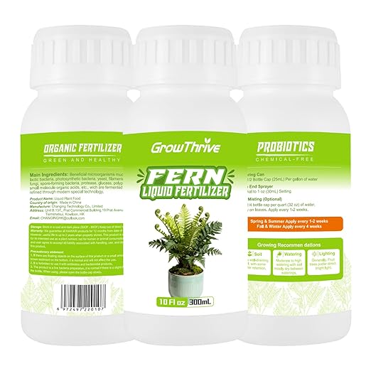 Fern Liquid Fertilizer – Natural Organic Plant Food for Ferns, Indoor & Outdoor Use, 10 Oz Concentrated Probiotic Formula for Greener Leaves, Strong Roots & Healthy Growth