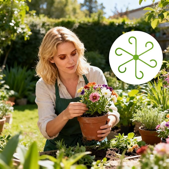 16 Pcs Plant Stem Support, 4 Sizes Climbing Houseplant Stem Support Stakes for Indoor Plants, Reusable Plastic Flower Plant Stabilizer, Plants Leaf Holders Hook for Growing Tomatoes, Orchids, Peonies