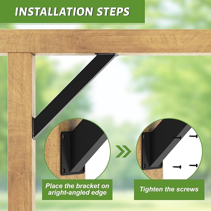 4Pcs 45 Degree Angle Support Brackets, 45° Heavy Duty Connector Brace Bracket Kit for 4 "x 4" (Actual: 3.15''x3.15''), Wooden Structures Support for Gazebos, Tree Houses, Cabins and Patios DIY Kit
