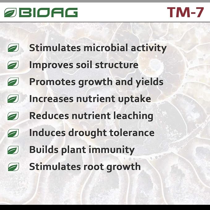 BioAg TM7 Organic Humic Acid Soil Conditioner Plus Essential Micronutrients, Dry Amendment for All Plants, S B Co Cu Fe Mn Mo Zn (100 Grams)