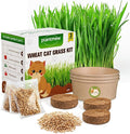 Cat Grass Kit for Indoor Cats, 3 Pack Fast Growing Cat Grass Kit with Eco-Friendly Biodegradable Pots, Soil & Organic Wheatgrass Seeds, Grows in 3-7 Days with High Germination Rate