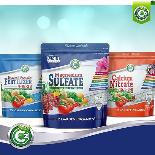 Magnesium Sulfate Epsom Salt Fertilizer - Made in USA - Plant Food for Hydroponics, Plants, Flower Gardens - Fruit, Vegetables, Holistic Herbs. OMRI Listed (Cz Garden Organics Magnesium Sulfate 19LB)