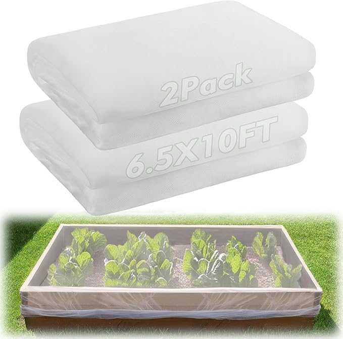 2 Pack 6.5x10ft Garden Netting - Ultra Fine Mesh Plant Covers to Keep Small Animals Pest Out, Bird Barrier Screen for Protecting Vegetables Fruits Flowers Raised Beds (Without Support Pole)