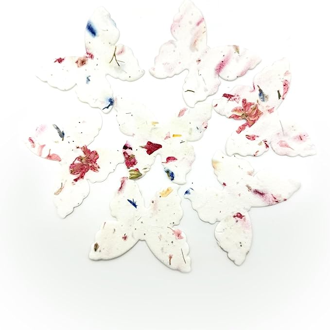 50pcs Large Pink Butterfly Seed Paper – Plantable & Writable Wildflower, Gift for Mom This Mother’s Day, Use for Shower Favors, Weddings, Party Favors or Life Events
