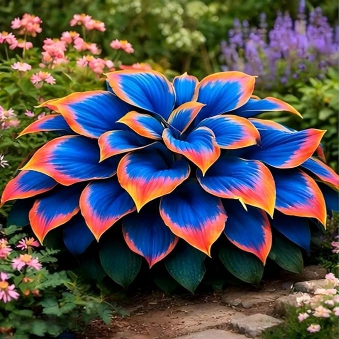 375+ Rainbow Hosta Seeds Heart Shaped Leaves, Hostas Seed for Planting Drought Tolerant Colorful Hosta Plants Outdoor Garden