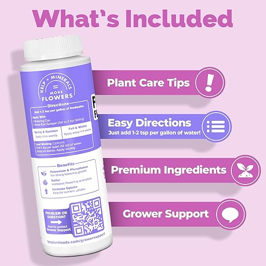 Flower Fertilizer – Liquid Plant Food for More Blooms, Bigger Flowers & Vibrant Color, 8 oz
