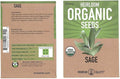 Organic Sage Seeds - 500 mg Packet - Non-GMO Herb Garden Seeds - Culinary Sage for Cooking - Perennial Gardening