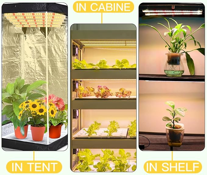 GYTF Grow Light Strips, LED 150-Bulb 3500K Dimmable Full Spectrum Plant Growing Lamp Bars for Indoor Plants Hydroponic Veg Succulent Seedling, Daisy-Chain Design