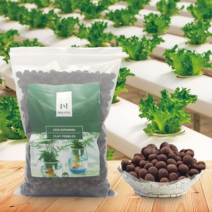 6LBS Leca Expanded Clay Pebbles Hydroponics Supplies for Indoor Garden Plants (6LBS)