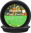 TITE Plant Saucer 14 inch,Heavy Large Planter Durable Thicker Plastic Plant Trays for Indoors and Outdoor,Plant Saucer Drip Trays,Black (14 inch, Black)